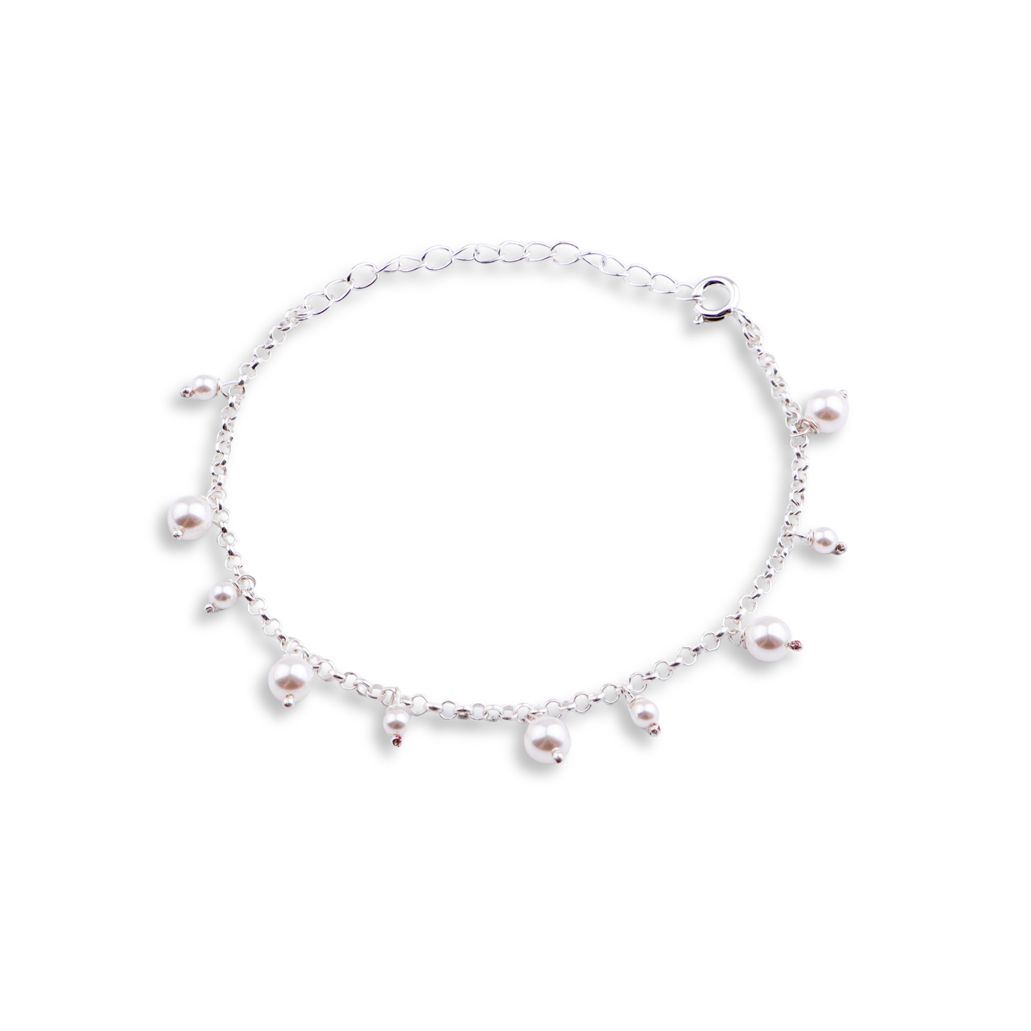 Silver Chain with Pearls Bracelet