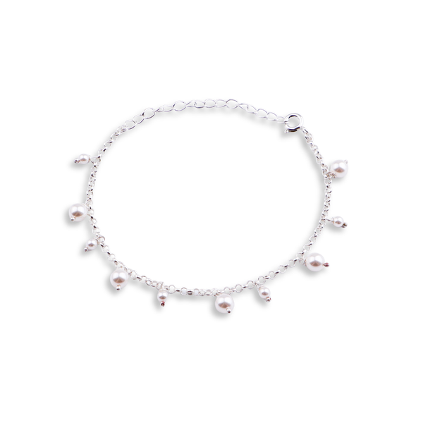 Silver Chain with Pearls Bracelet