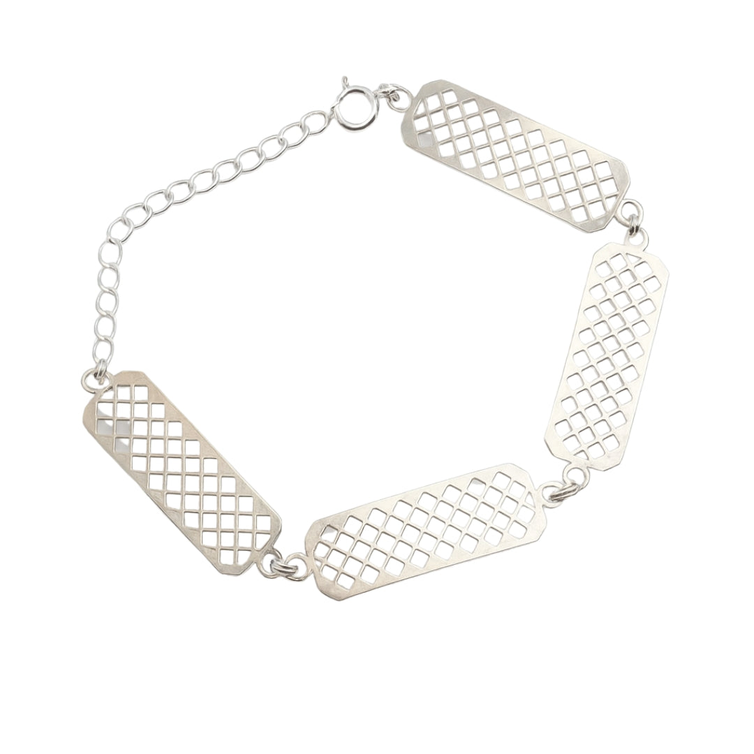 Silver Mesh Multi Motif Bracelet