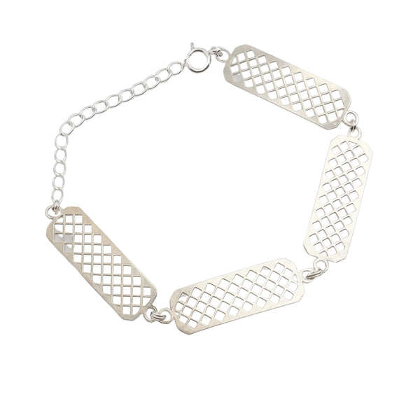 Silver Mesh Multi Motif Bracelet