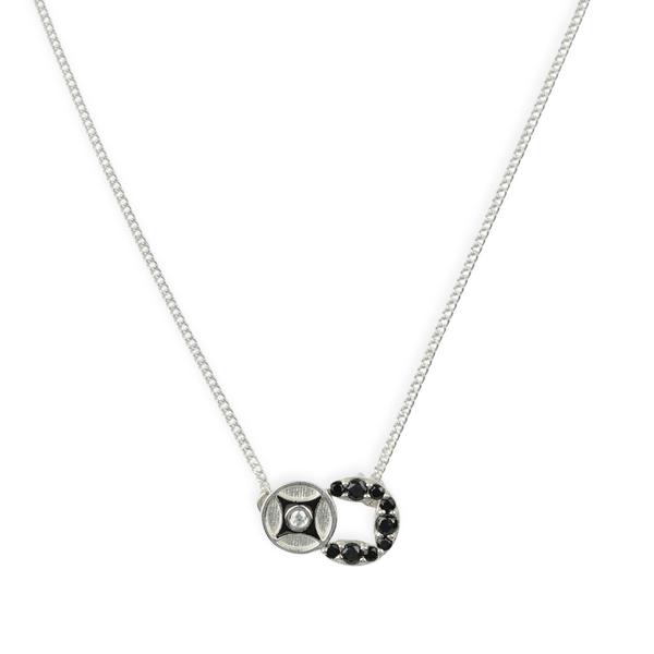 Silver Enamel & CZ Pendant Chain Mangalsutra