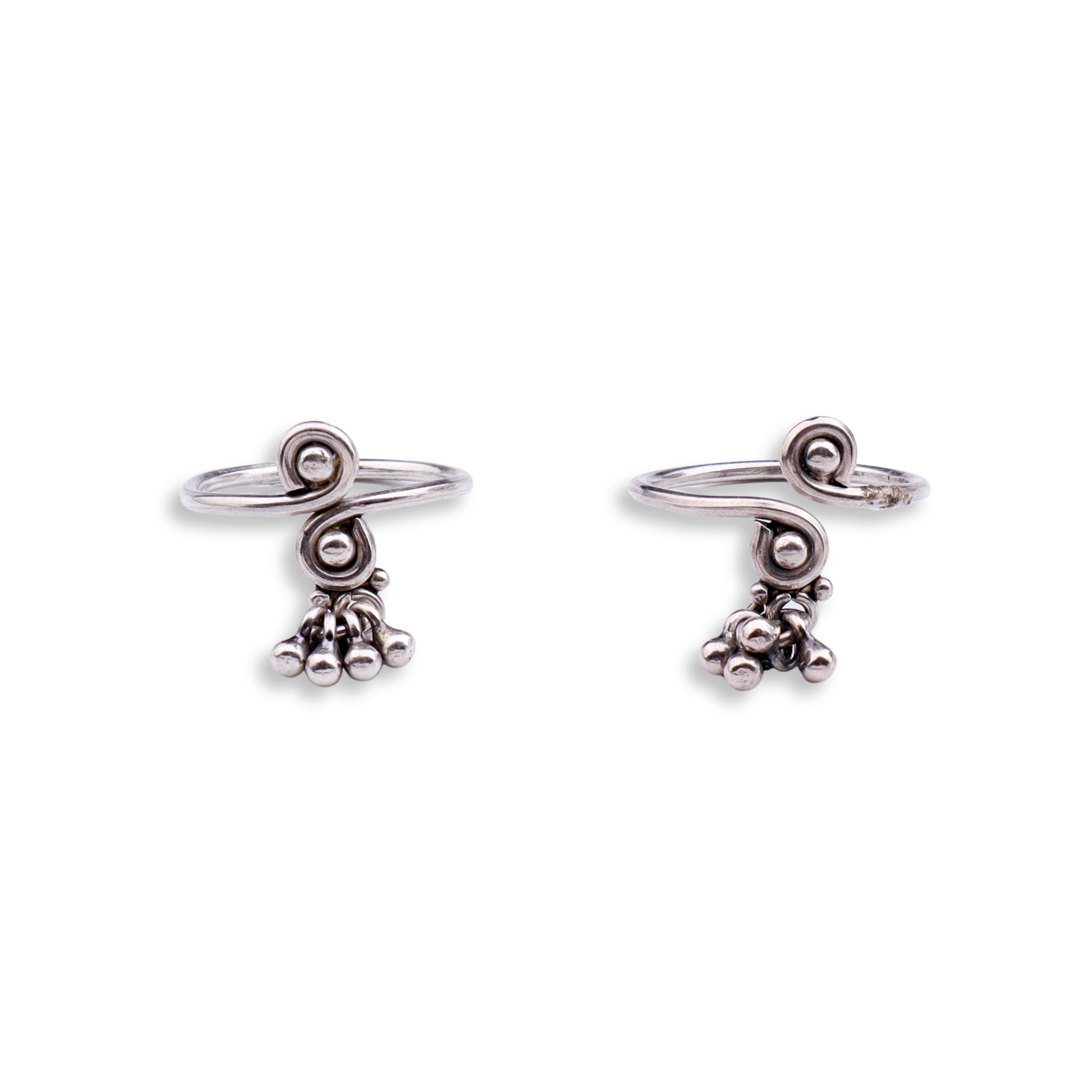 Silver Shiny Ghungroo Toe Ring