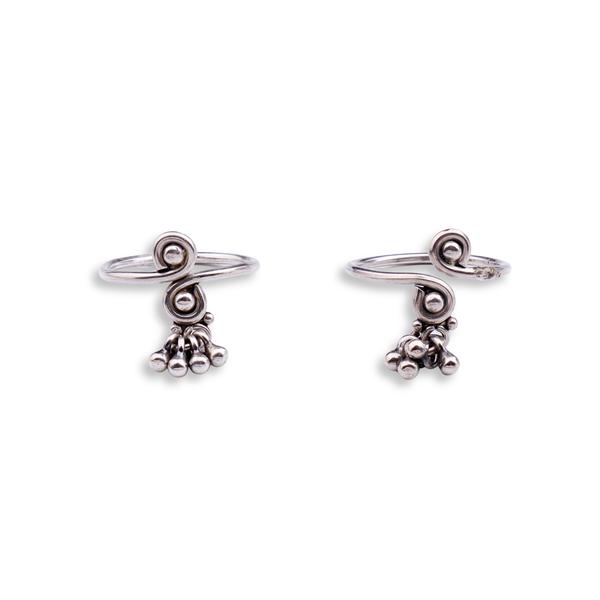 Silver Shiny Ghungroo Toe Ring