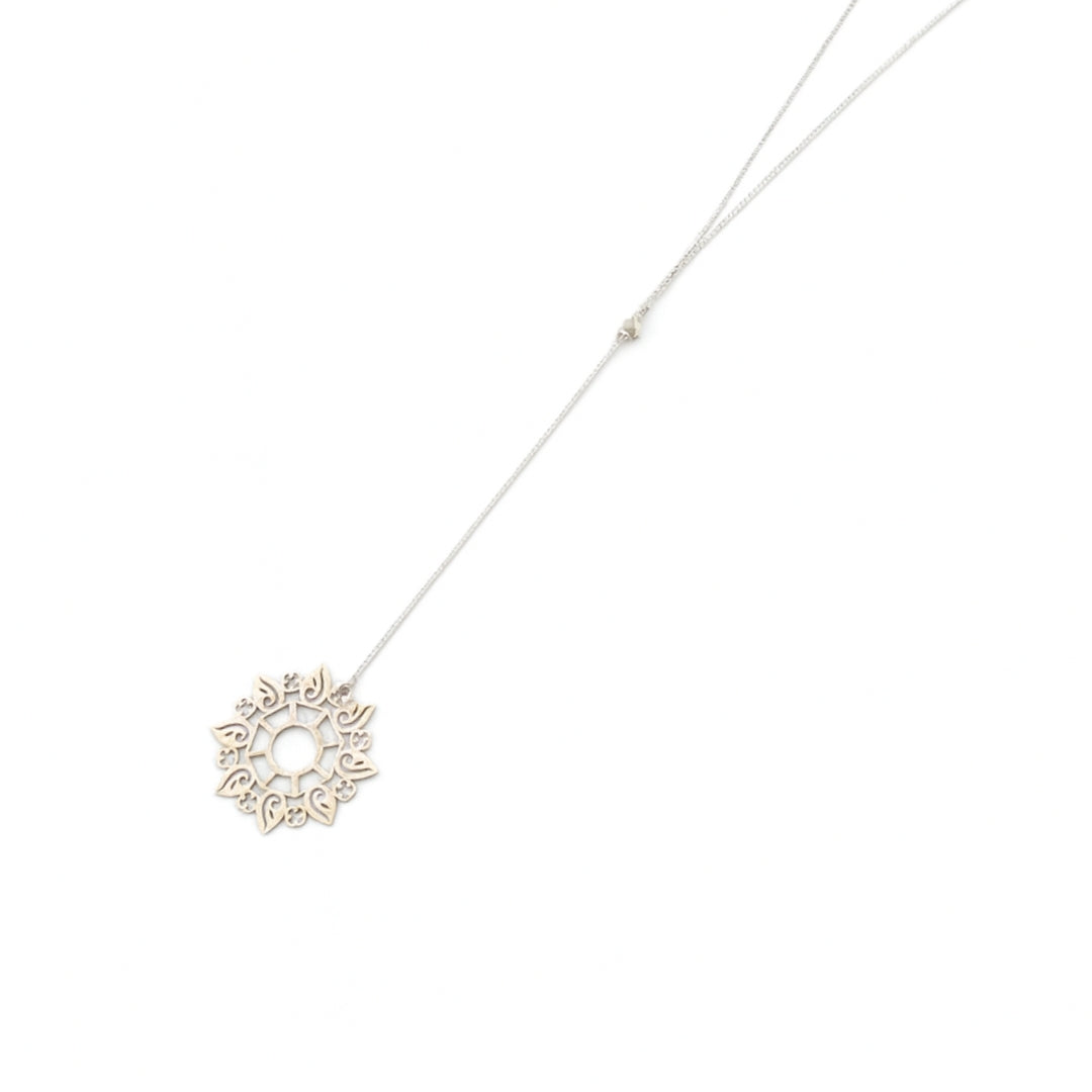 Silver Rosebud Pendant Y Necklace