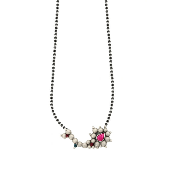 Itihaas Maharashtrian small nath mangalsutra in 92.5 sterling silver