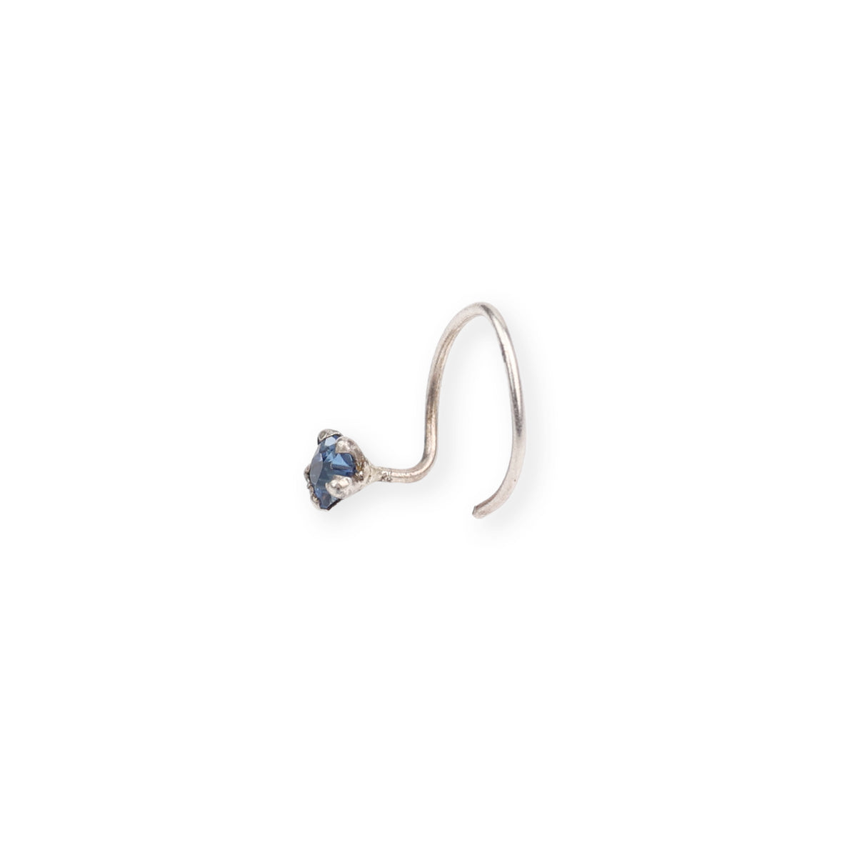 Blue CZ Nose Pin - Big (Pierced)
