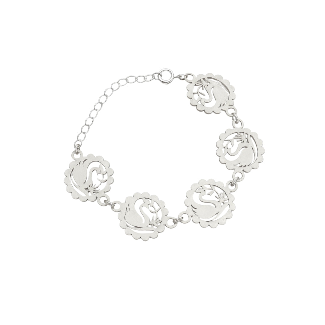 Silver Swan Multi-Motif Bracelet