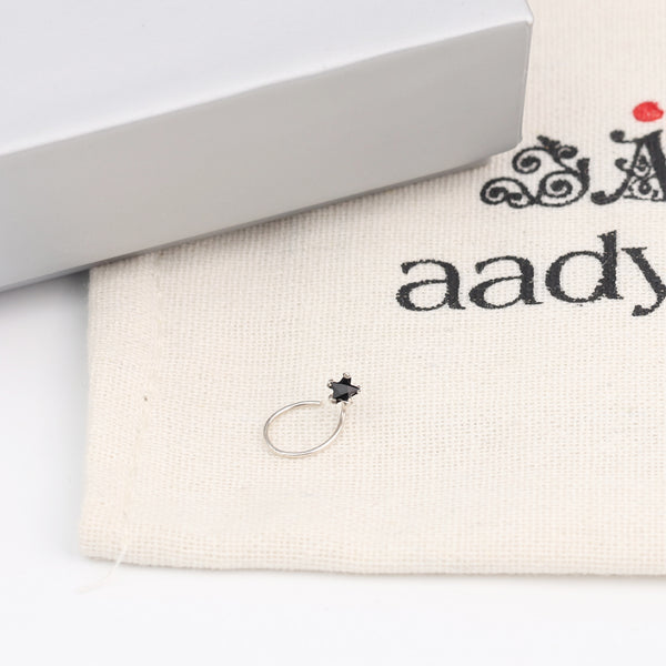 Black CZ Nose Pin - Big (Pierced)