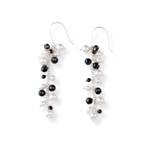 Black Spinel & Pearl Earrings (Project Handmade)