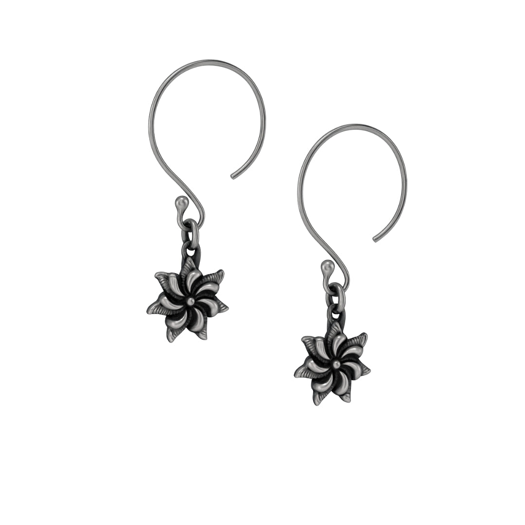 Silver Oxidized Prajakta Dangler Earring