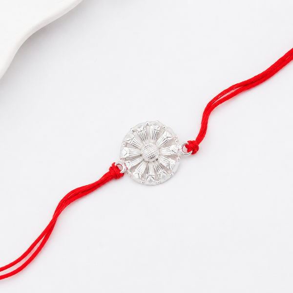 Handmade Silver Rakhi: Gulbahaar