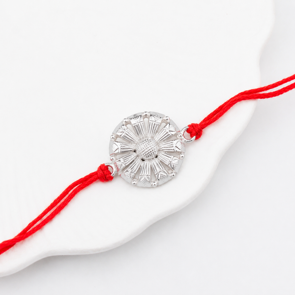 Handmade Silver Rakhi: Gulbahaar
