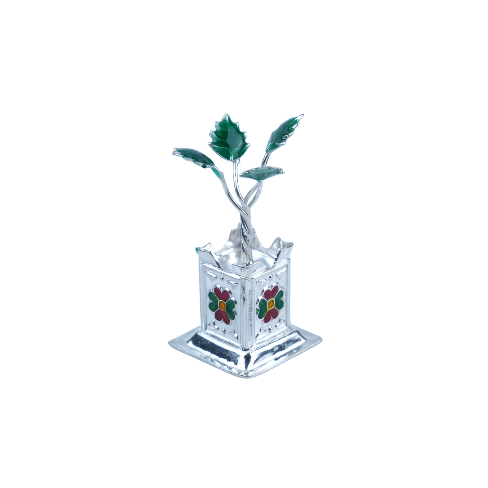 Silver Tulsi Vrundavan – Small
