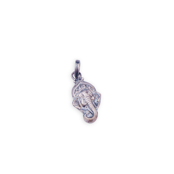 Silver Ganesh Pendant Oxidized Small
