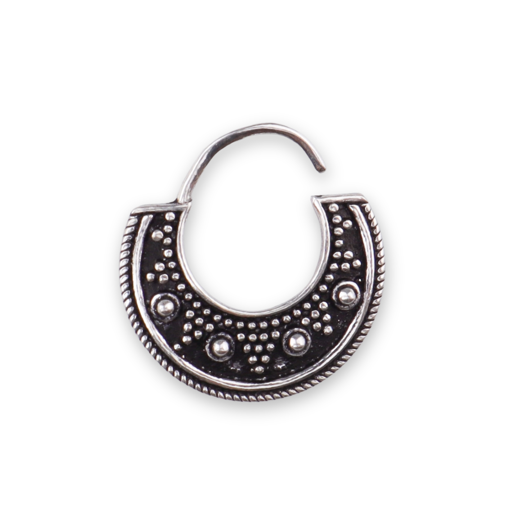 Oxidised Tribal Septum Cum Nose Ring (Pierced)
