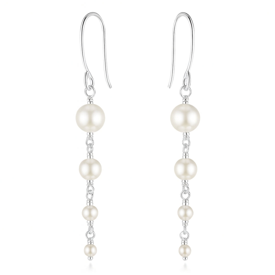 Silver Pearl Dangler Earrings