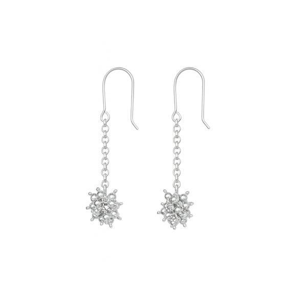 Silver bead bunch earrings in 92.5 sterling silver