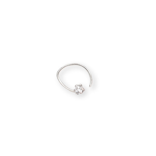 White CZ Nose Pin - Small (Pierced)
