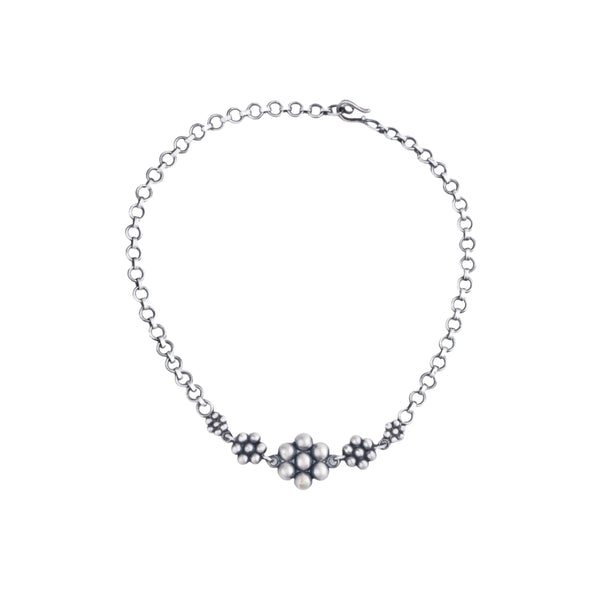 Silver Kudi Arm Band with traditional Maharashtrian motif, crafted in sterling silver, adjustable fit