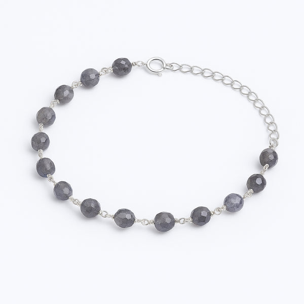 Silver Ganthan Bracelet with Labradorite Stones
