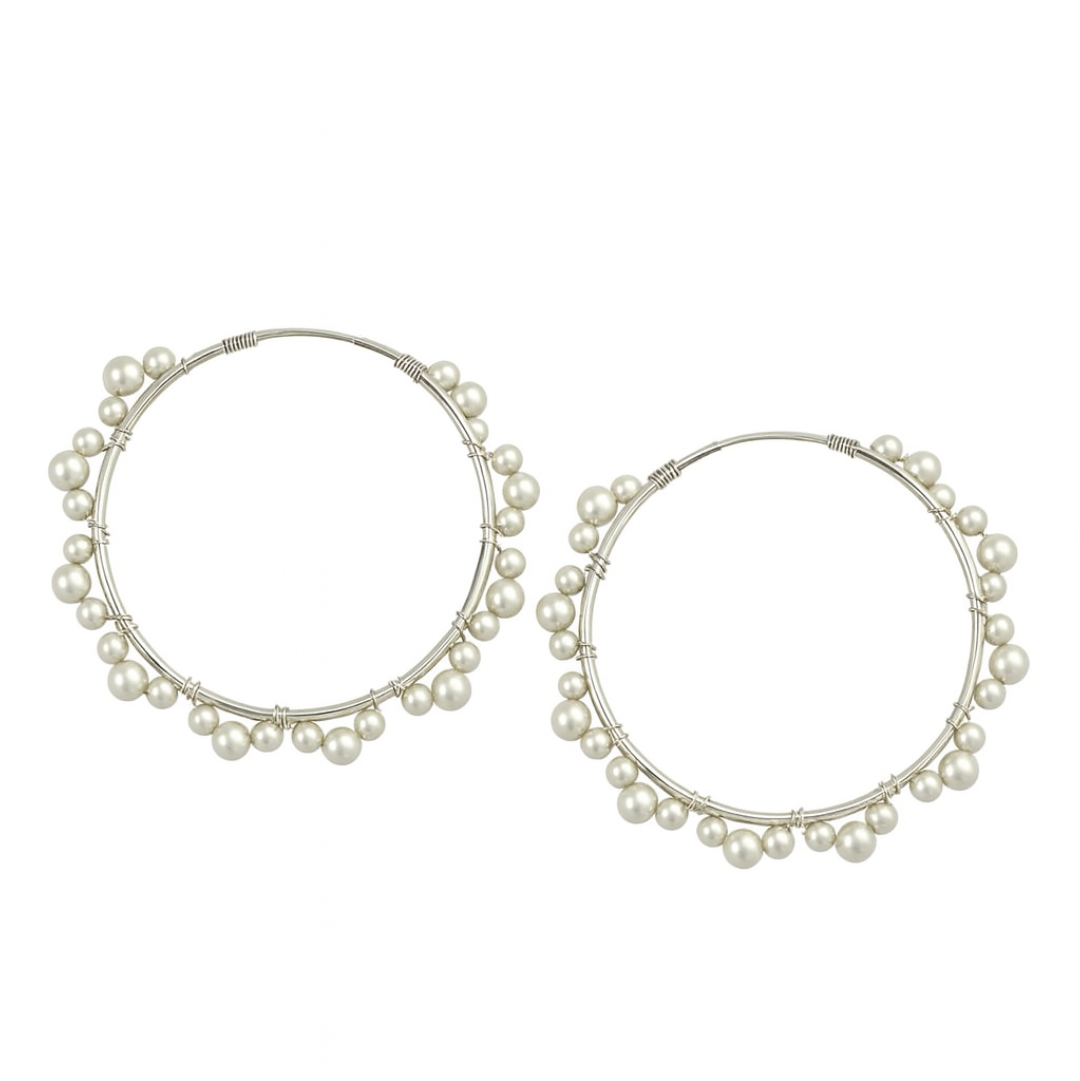 Pearl Essence Hoops Earrings