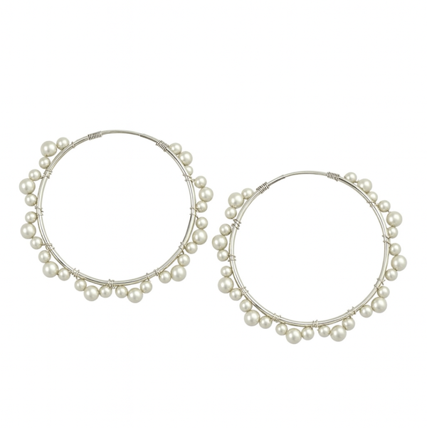 Pearl Essence Hoops Earrings - Large