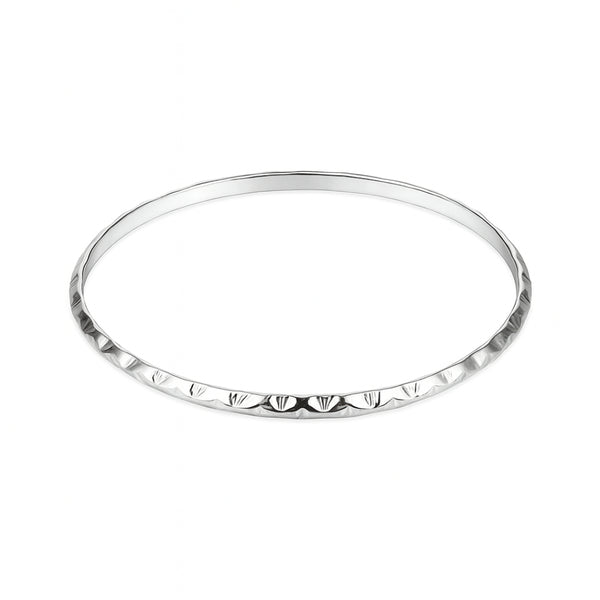 Silver Nakshi Textured Bangle