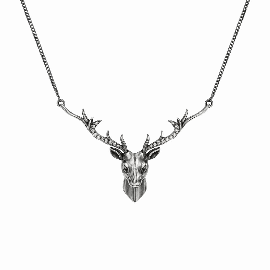 Silver Deer pendant with chain
