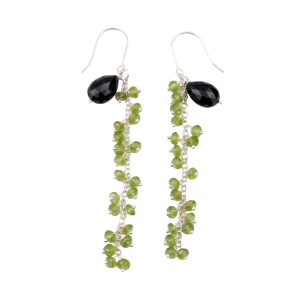 Black Spinel and Peridot Earrings (Project Handmade)