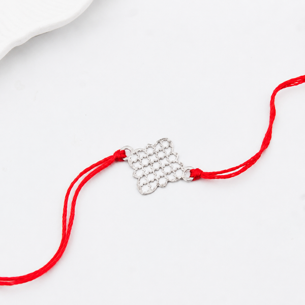 Silver Laser cut Rakhi