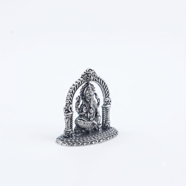 Oxidised Silver Ganesh Idol