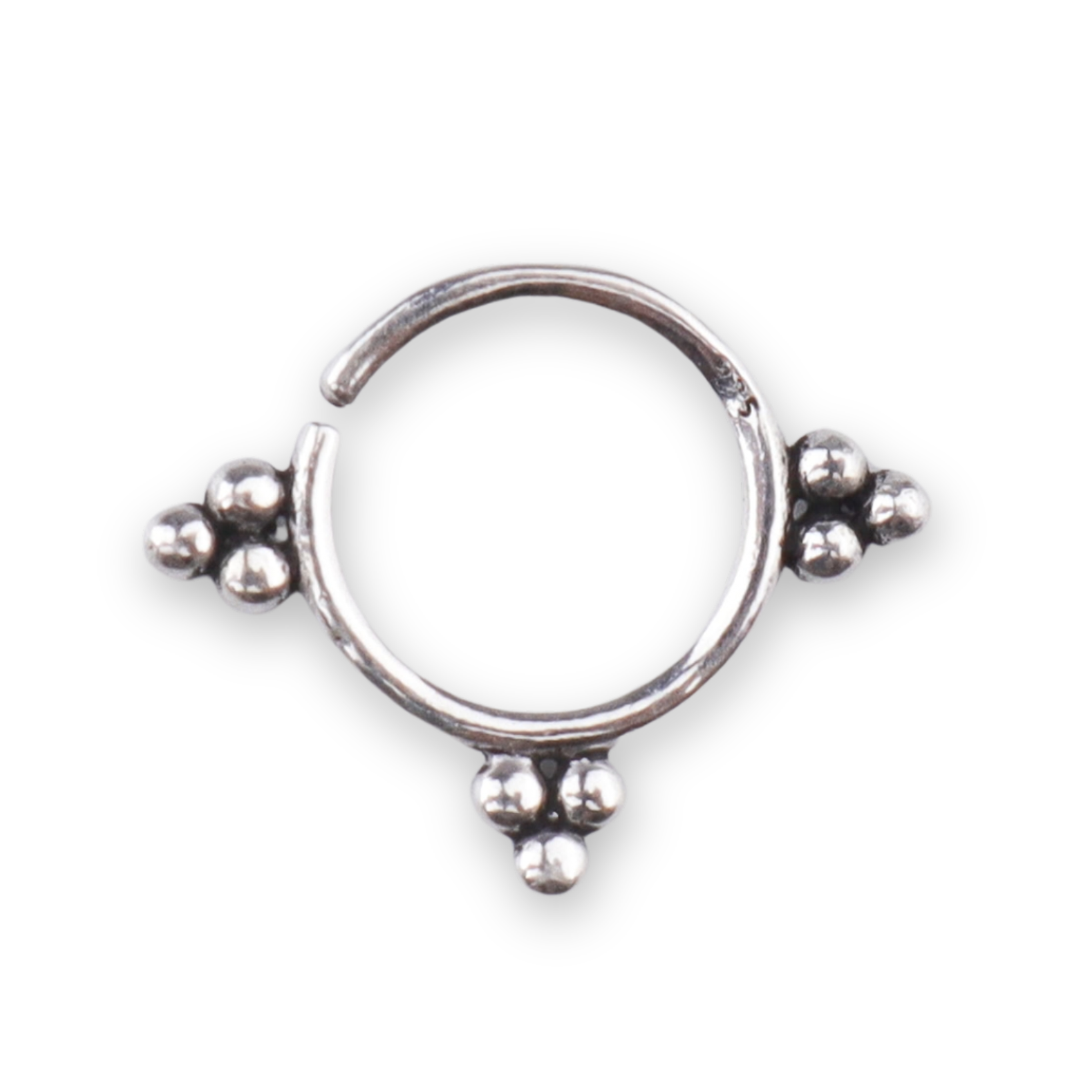 Oxidised Trinity Septum Cum Nose Ring (Pierced)