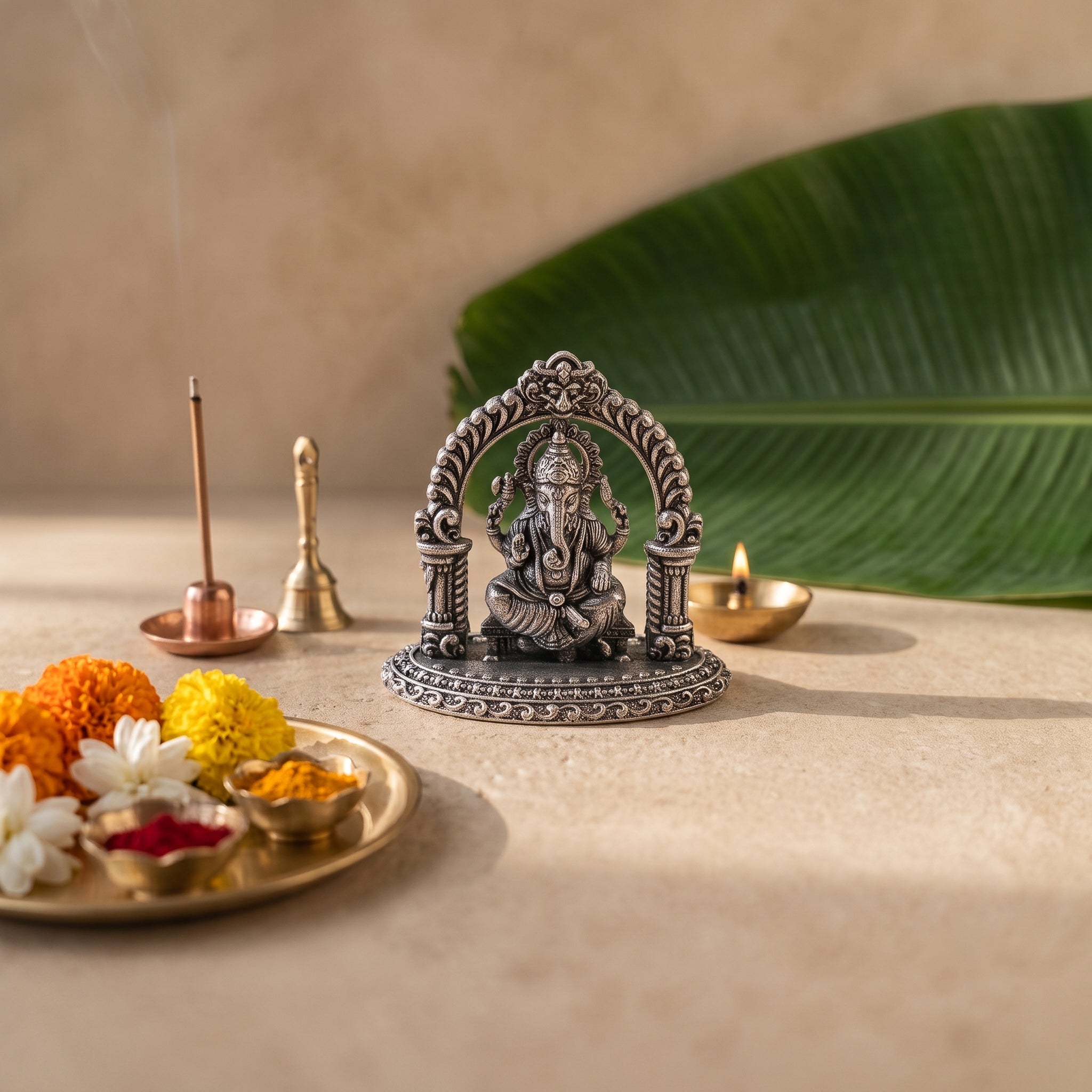 Oxidised Silver Ganesh Idol