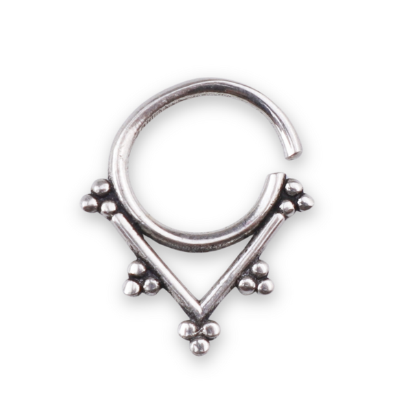 Oxidised Diamond Shaped Septum Cum Nose Ring (Pierced)