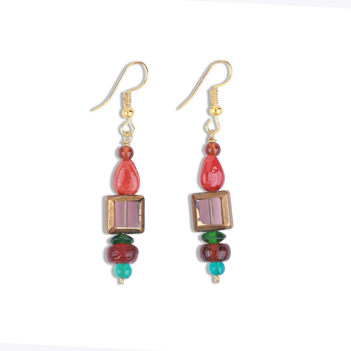 Multicolour Glass Bead Earrings