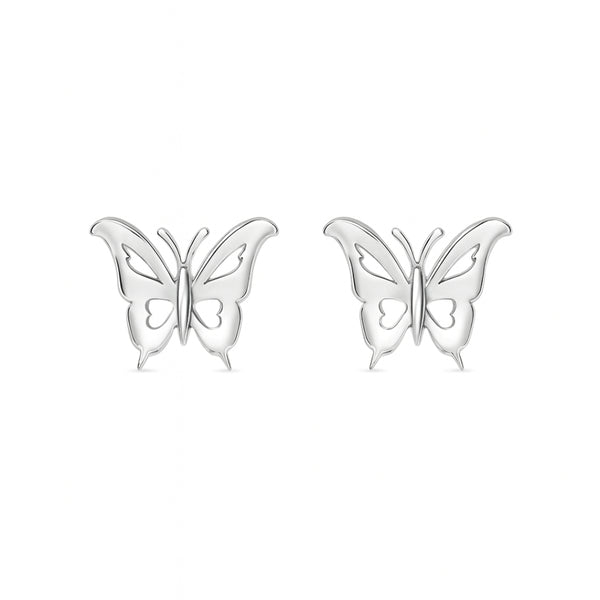 Sterling silver butterfly studs