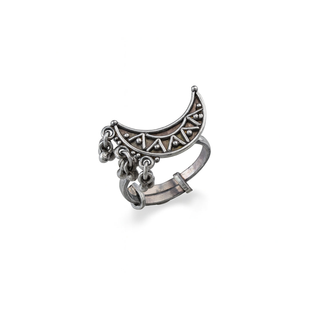 Silver Chandrakor ghungroo Ring