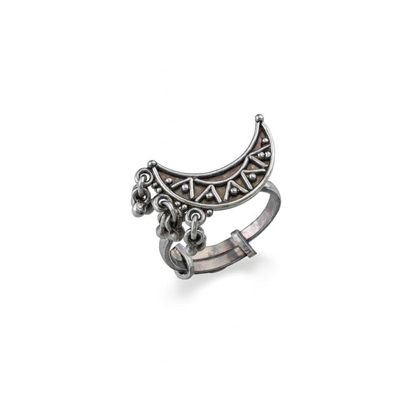 Silver Chandrakor ghungroo Ring