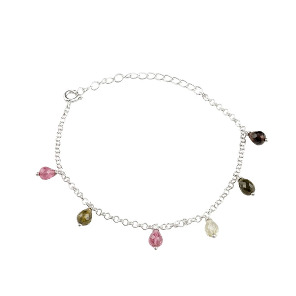 Tourmaline Silver Chain Bracelet (Project Handmade)