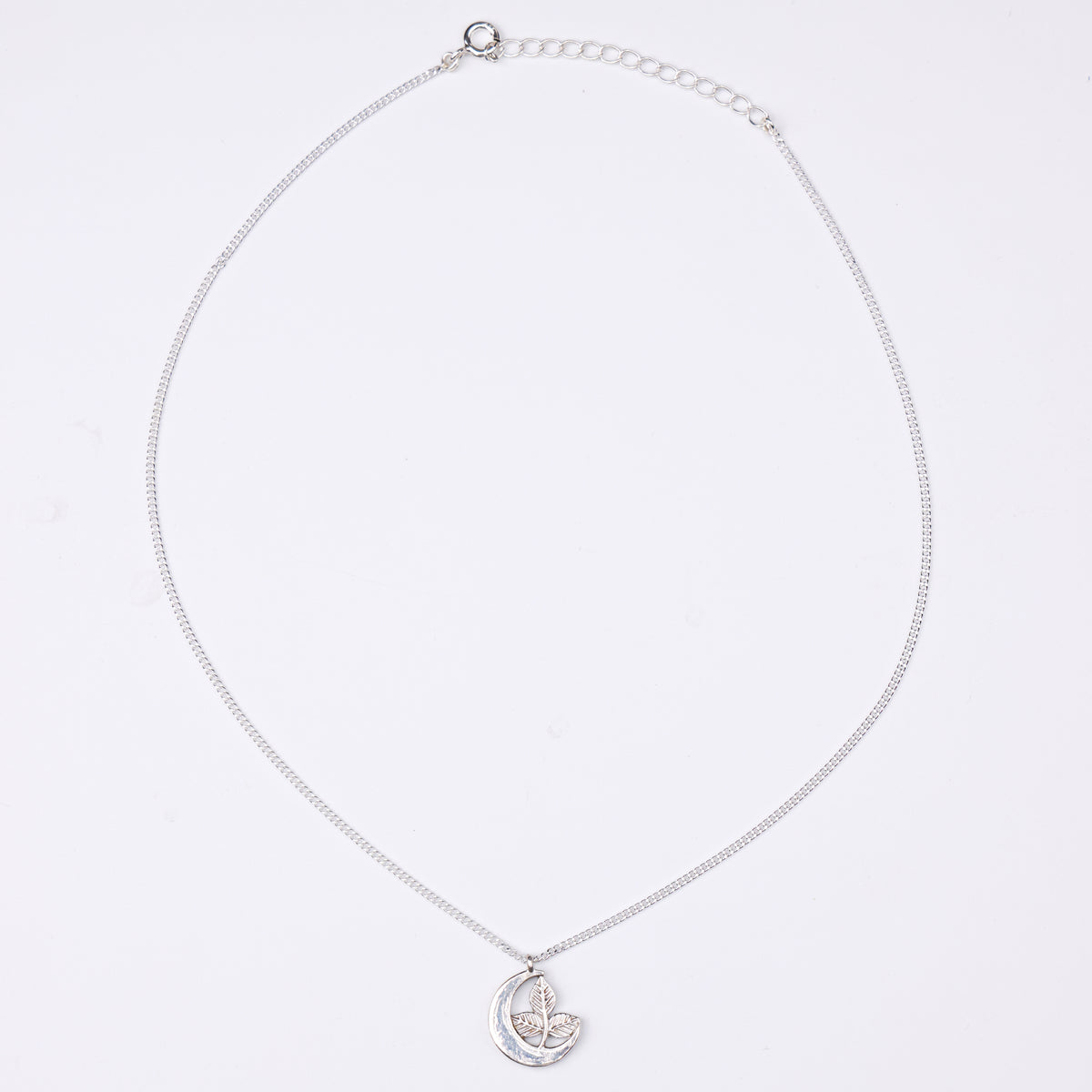 Silver Moon And Belpaan Pendant Necklace