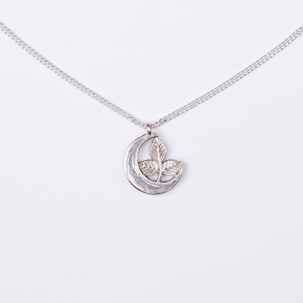 Silver Moon And Belpaan Pendant Necklace