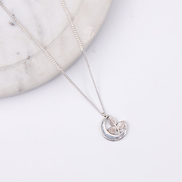 Silver Moon And Belpaan Pendant Necklace