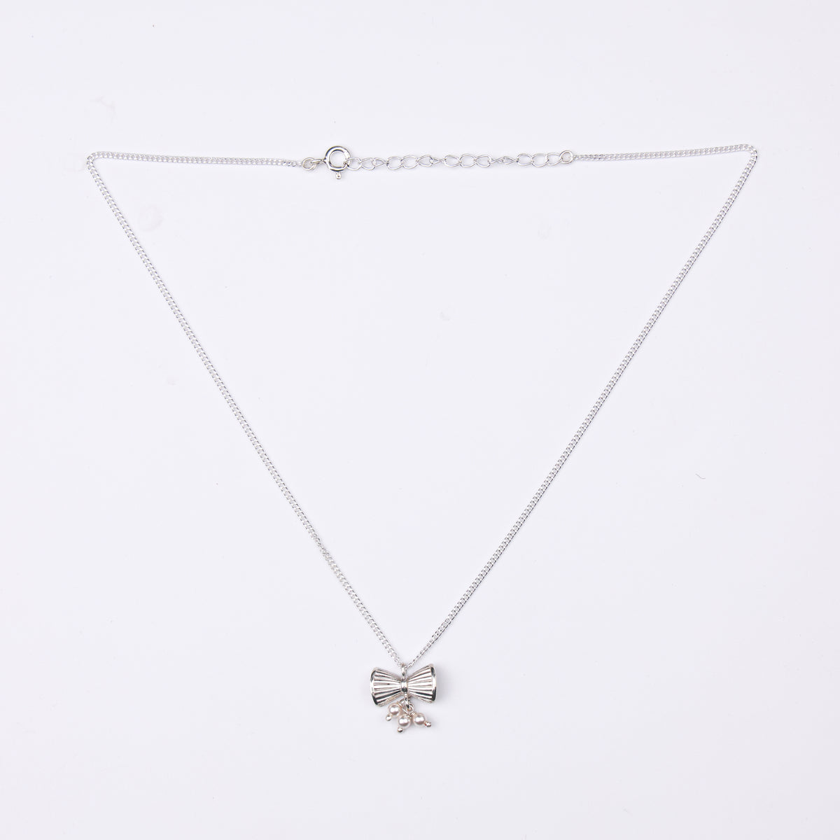 Silver Damru Pendant Necklace