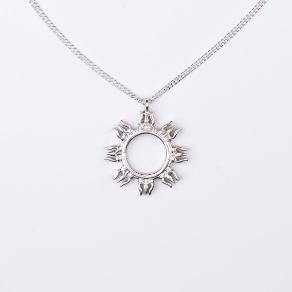 Silver Trishul Pendant Necklace