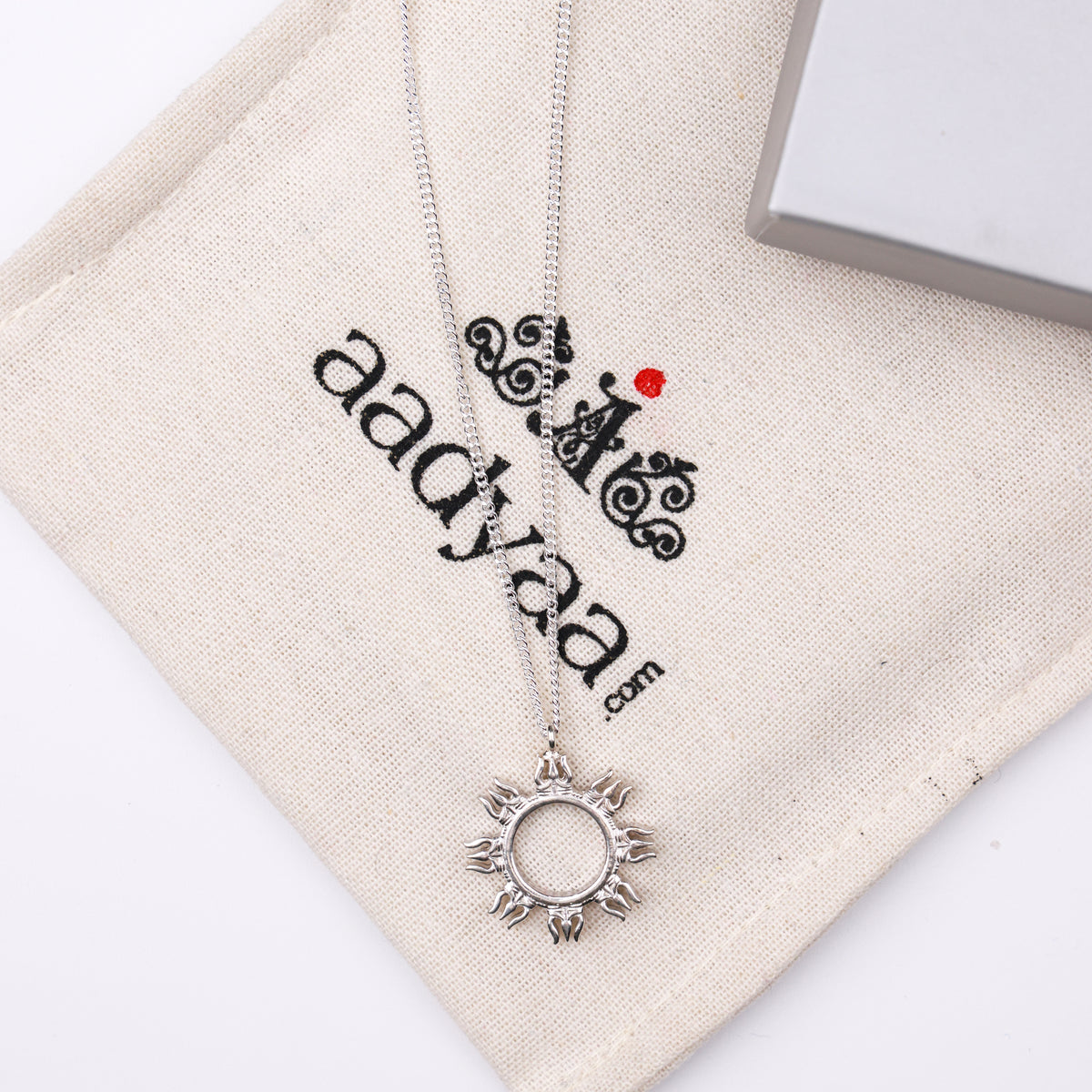 Silver Trishul Pendant Necklace