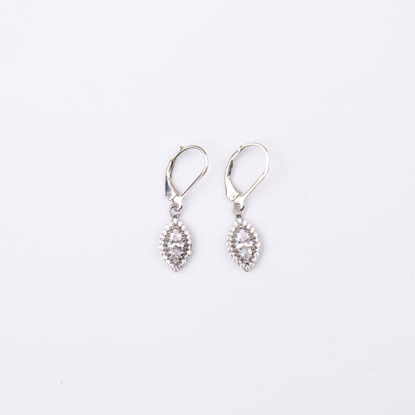 Silver CZ Marquise Cluster Earrings