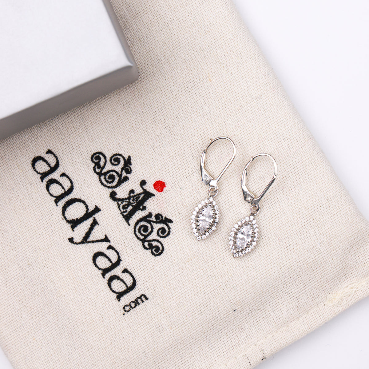 Silver CZ Marquise Cluster Earrings