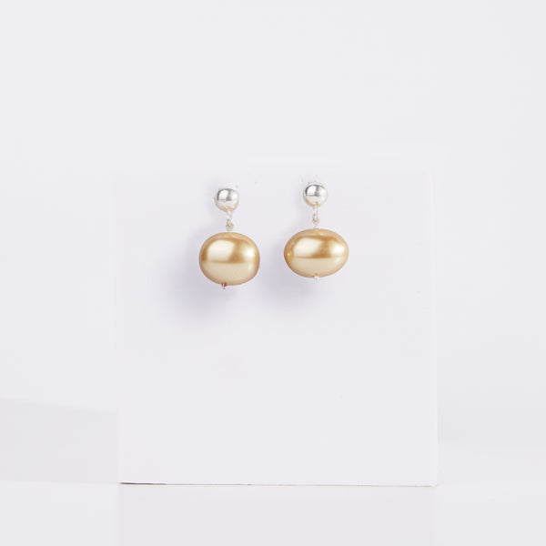 Golden Pearl Earrings (Project Handmade)