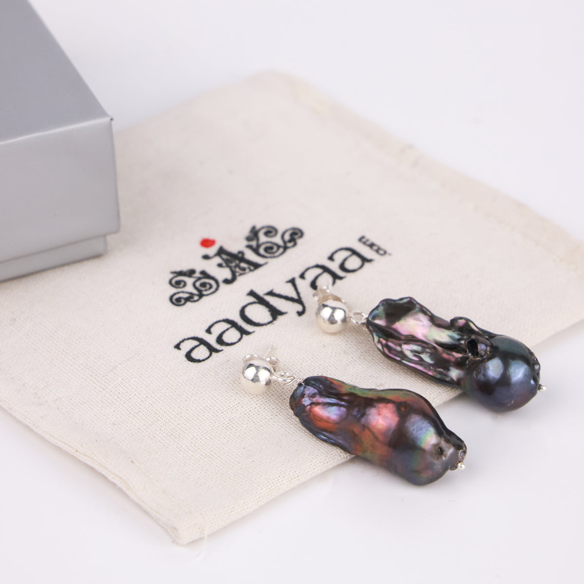 Black Baroque Pearl Earrings (Project Handmade)