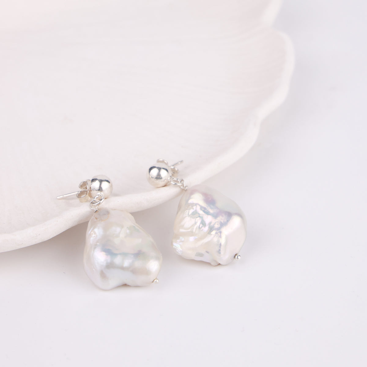 Irregular Freshwater Pearl Drop Earrings (Project Handmade)